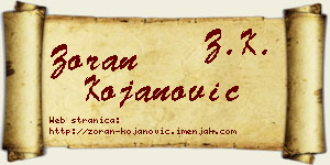 Zoran Kojanović vizit kartica